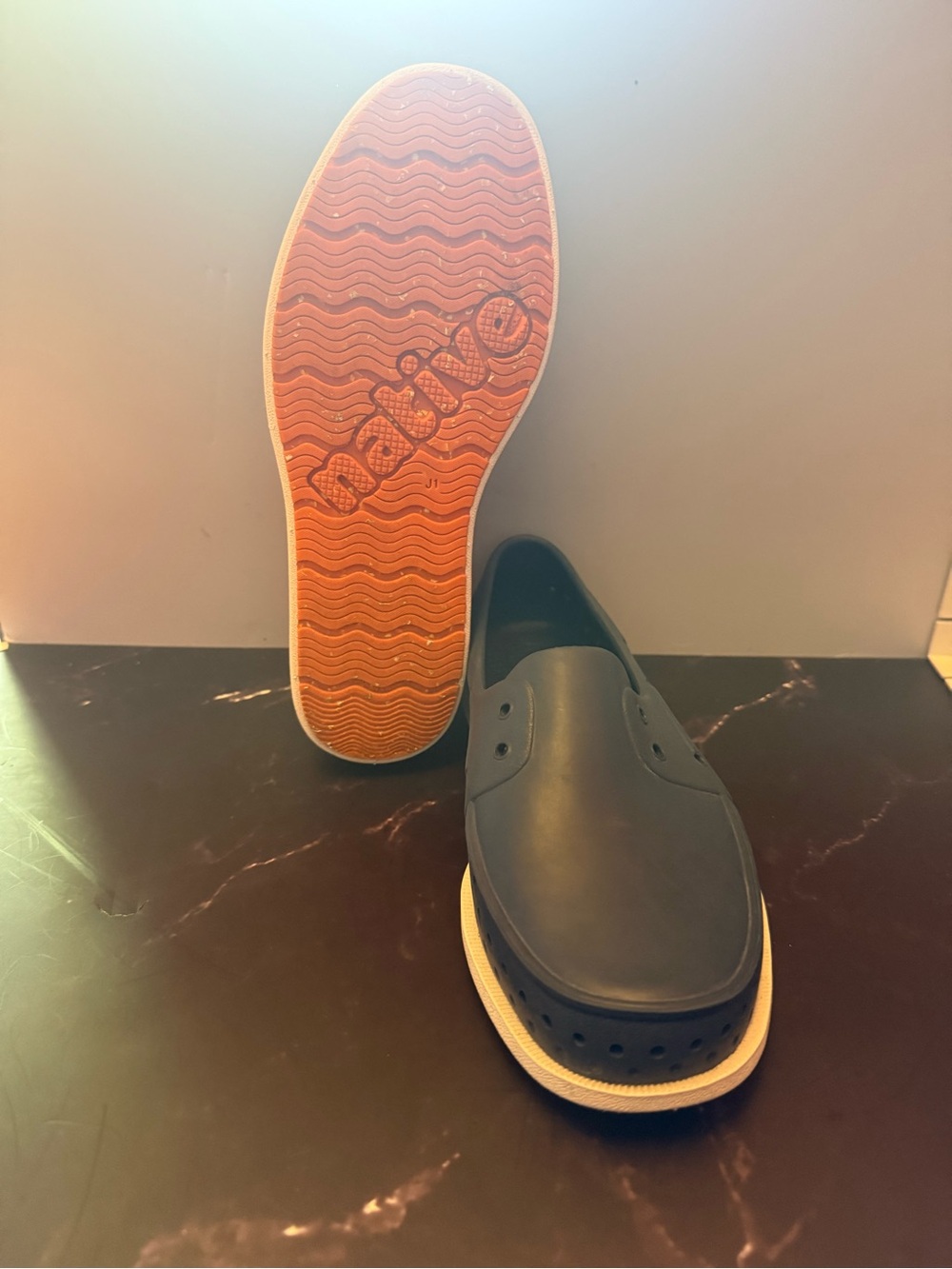 Boys Native Navy Slip-On Boat Shoes